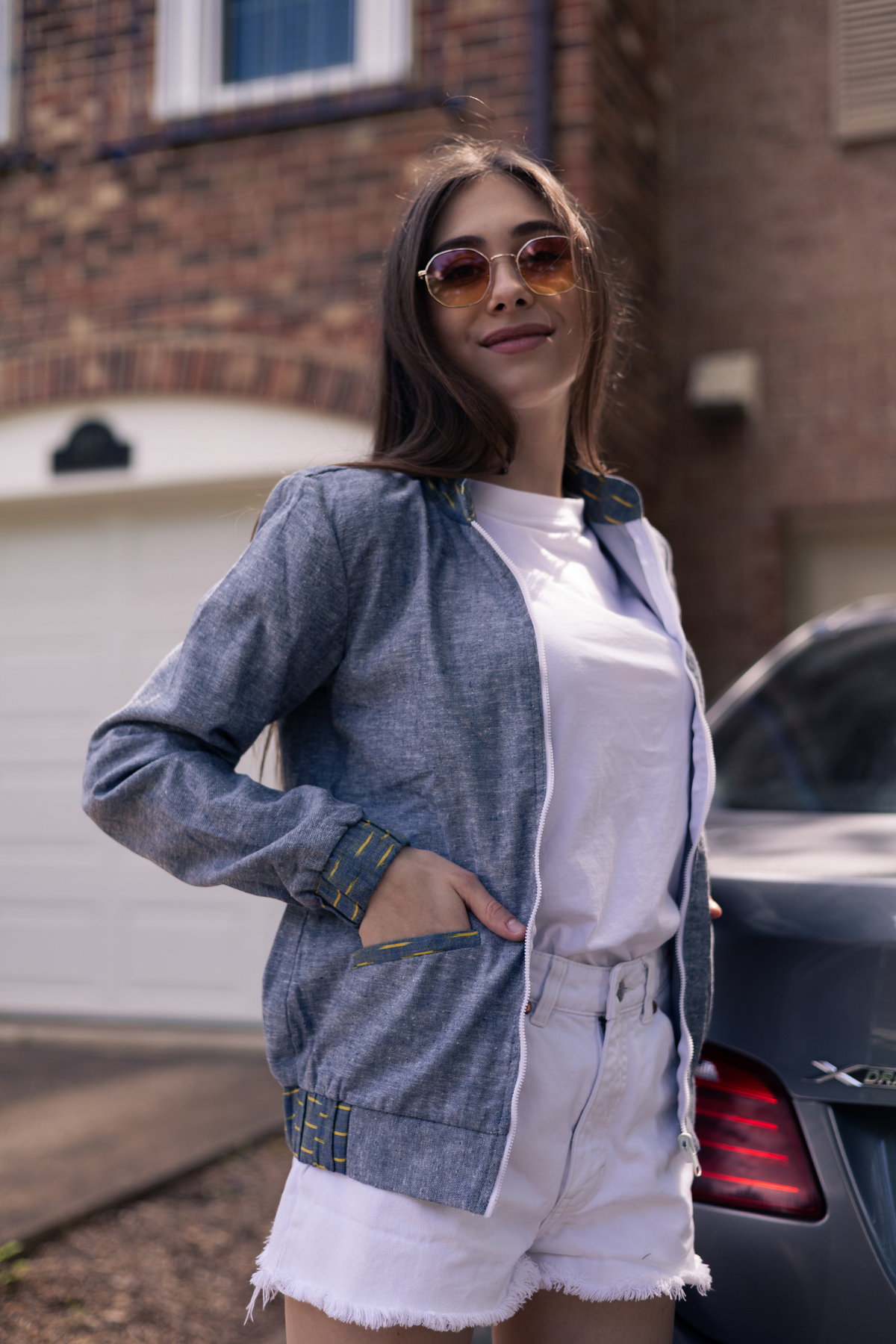 Diana Grey Bomber Jacket