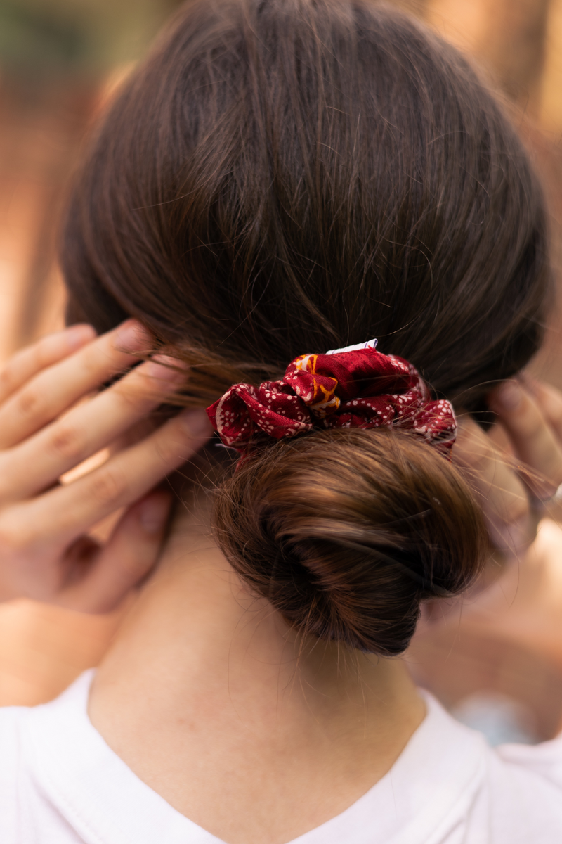 cotton upcycled scrunchie