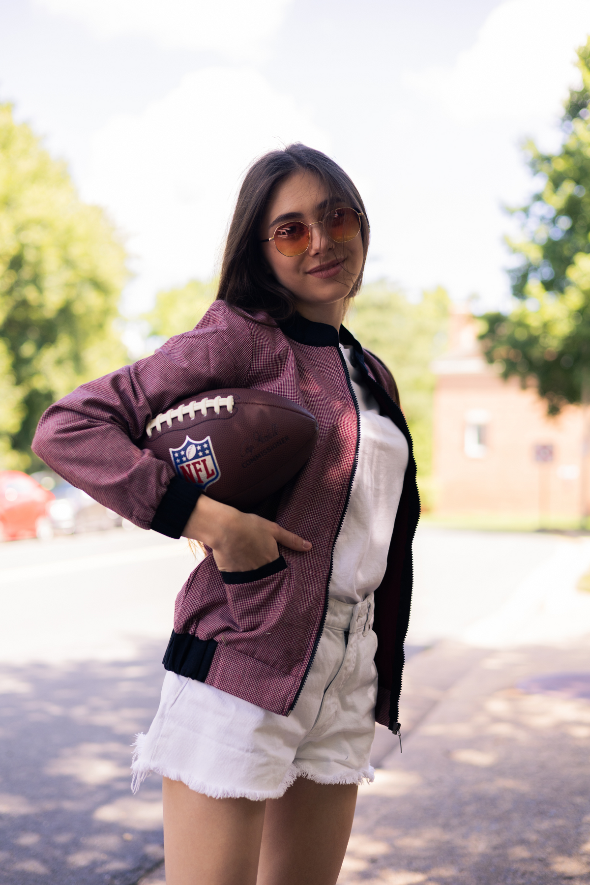 Leah Burgundy Bomber Jacket