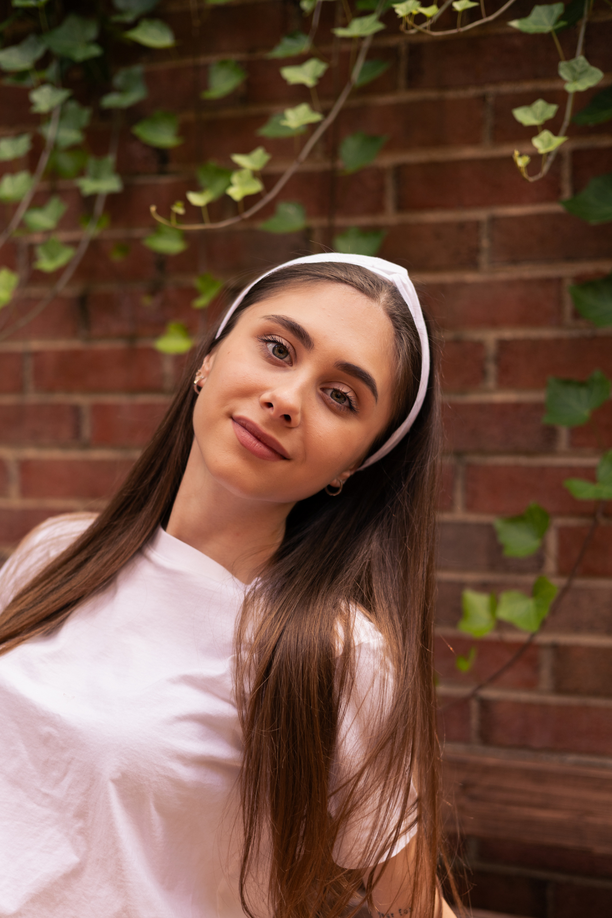 white embroidered headband cotton