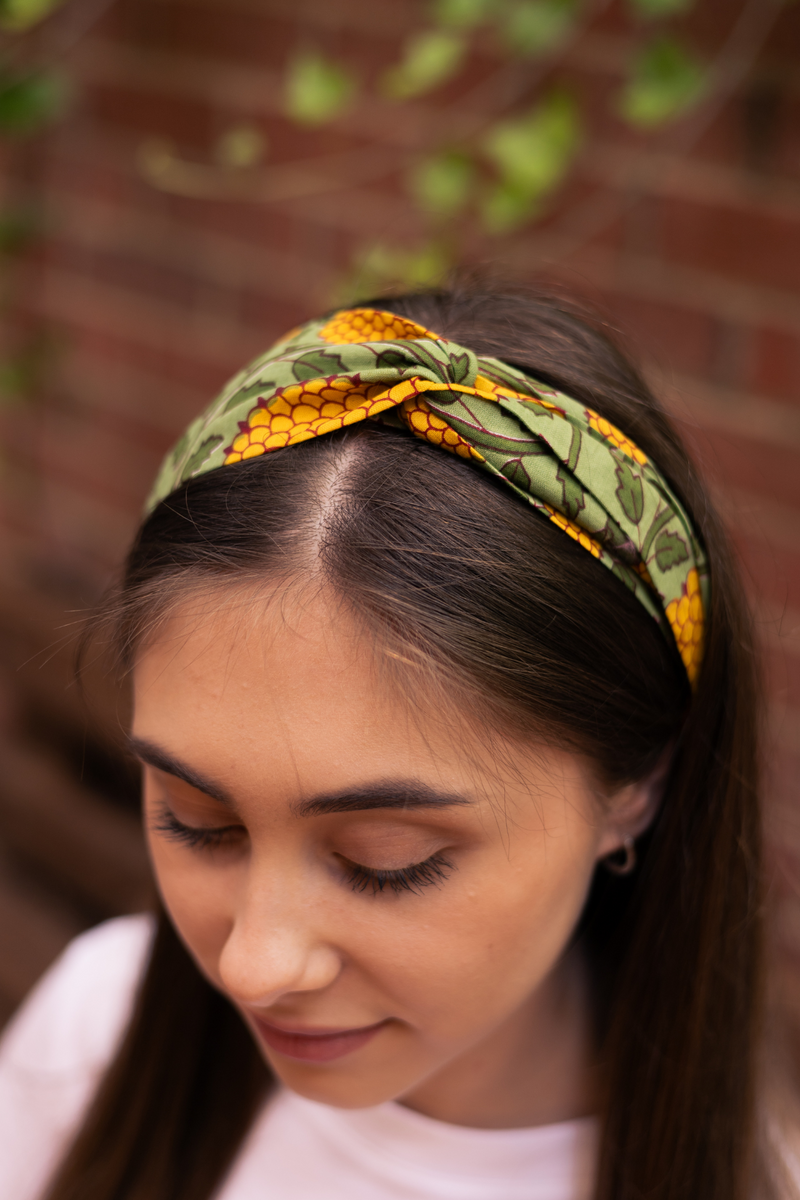 multicolor printted knot hair tie
