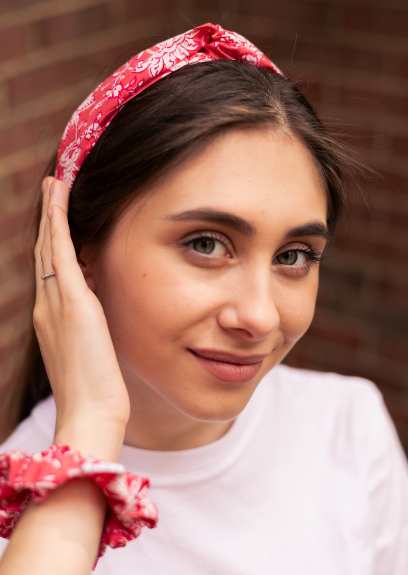 floral soft cotton headband and scrunchie set