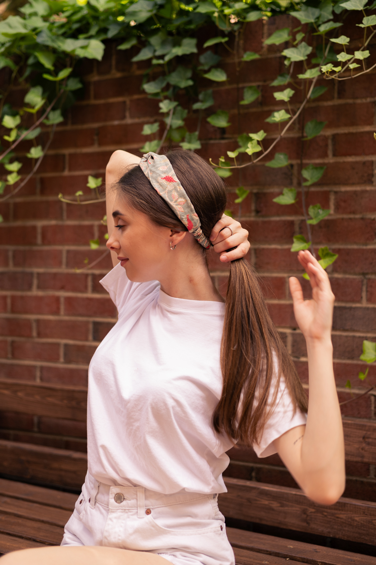party cotton floral grey headband