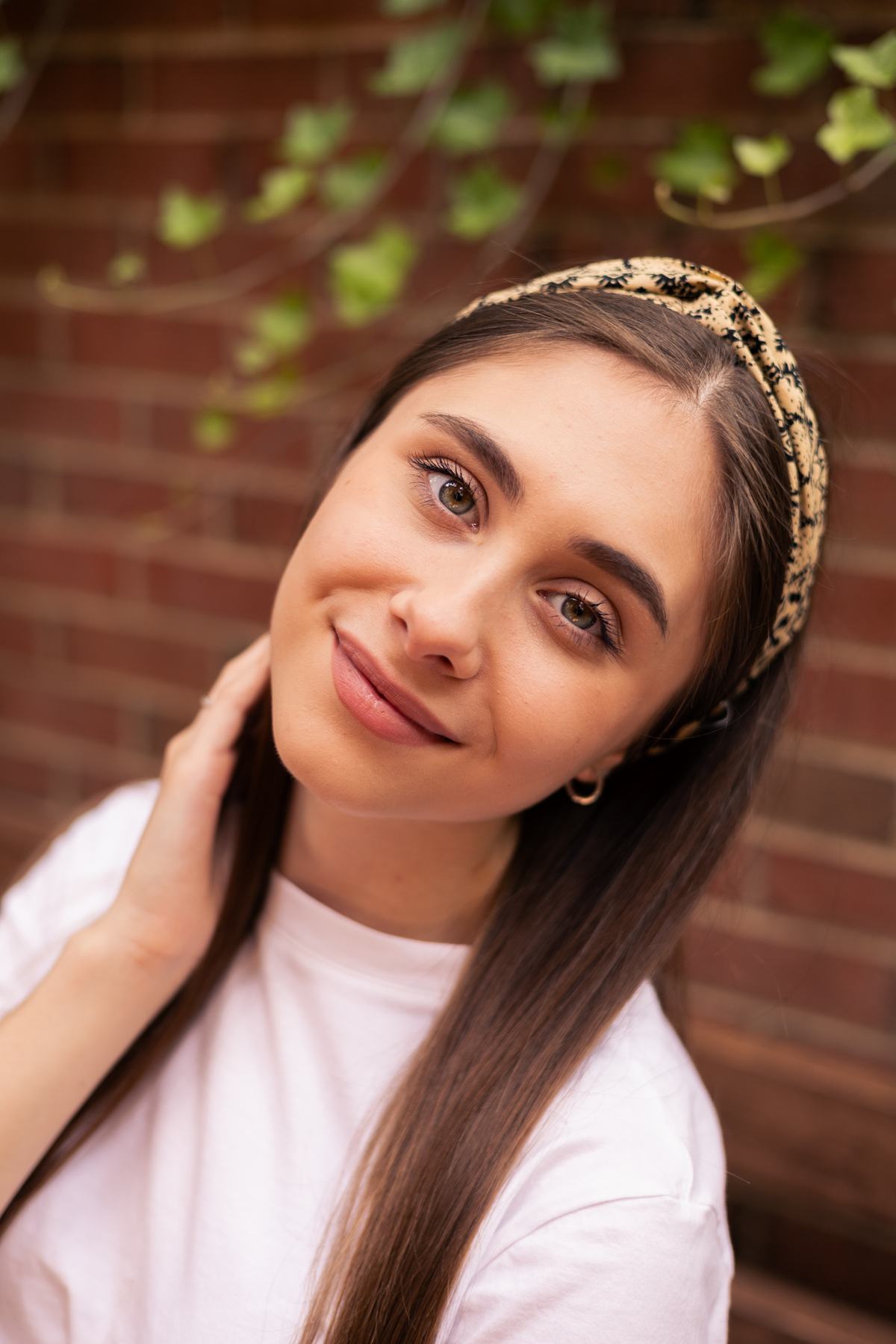 cotton black brown printed headband