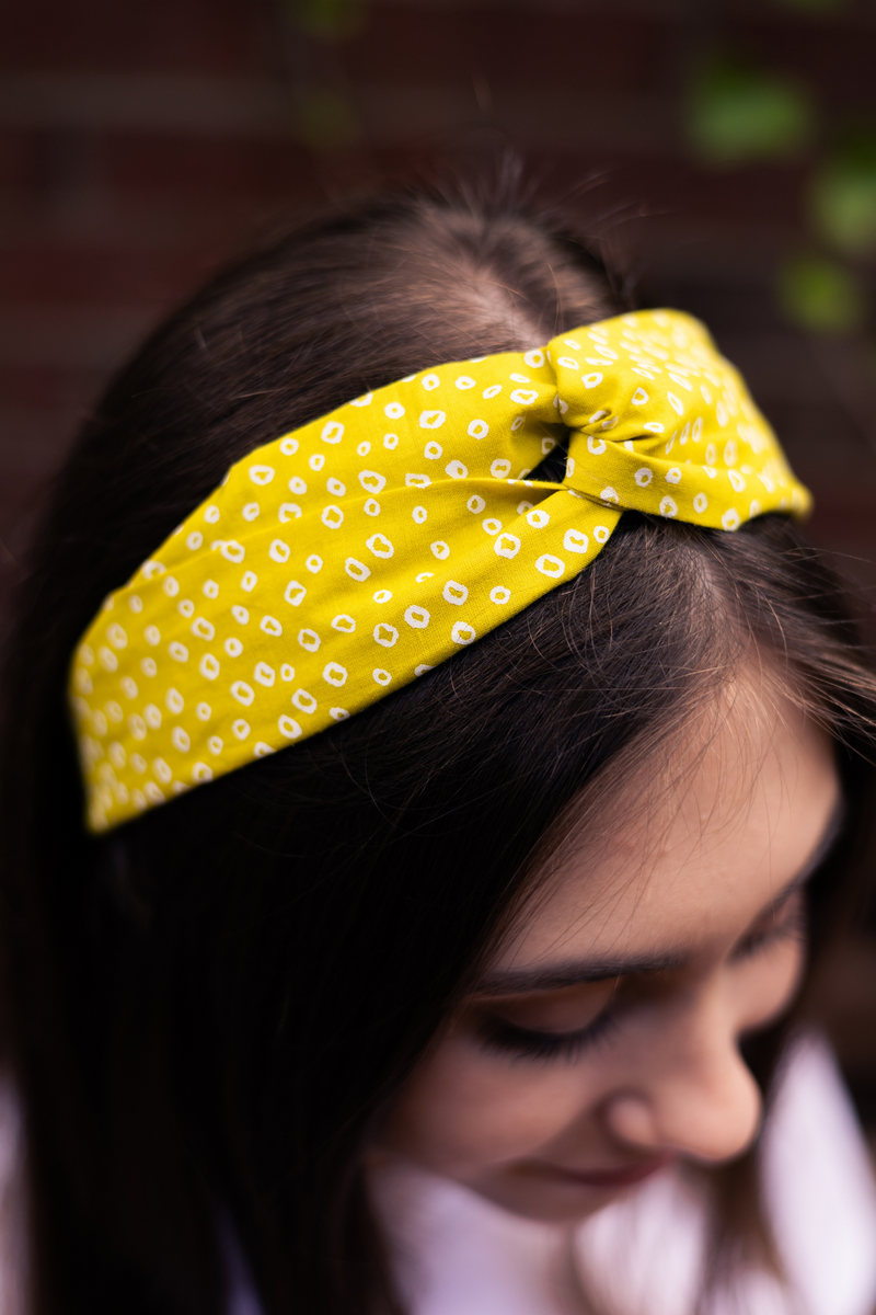 knotted headband soft cotton summer bright green