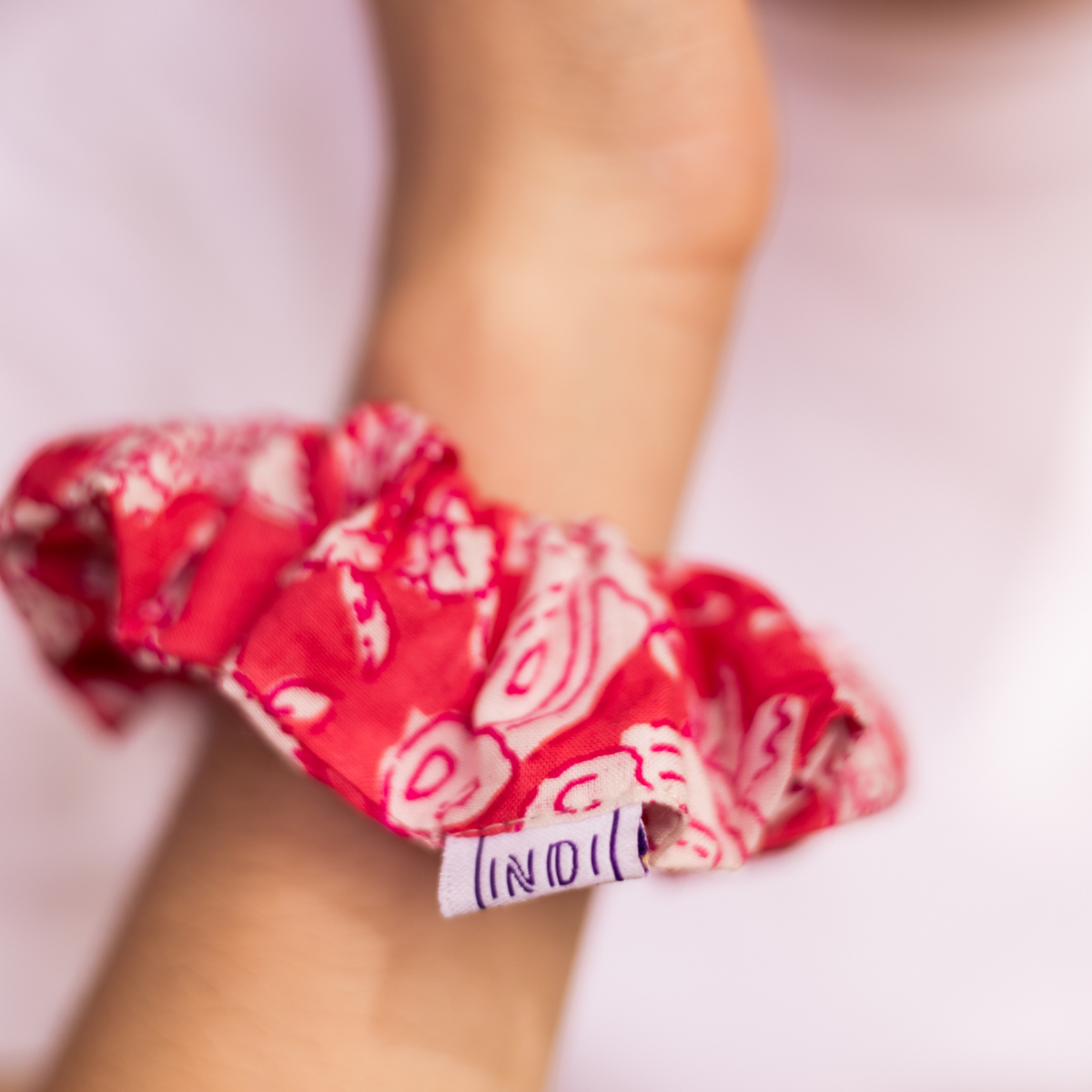 floral cotton scrunchie