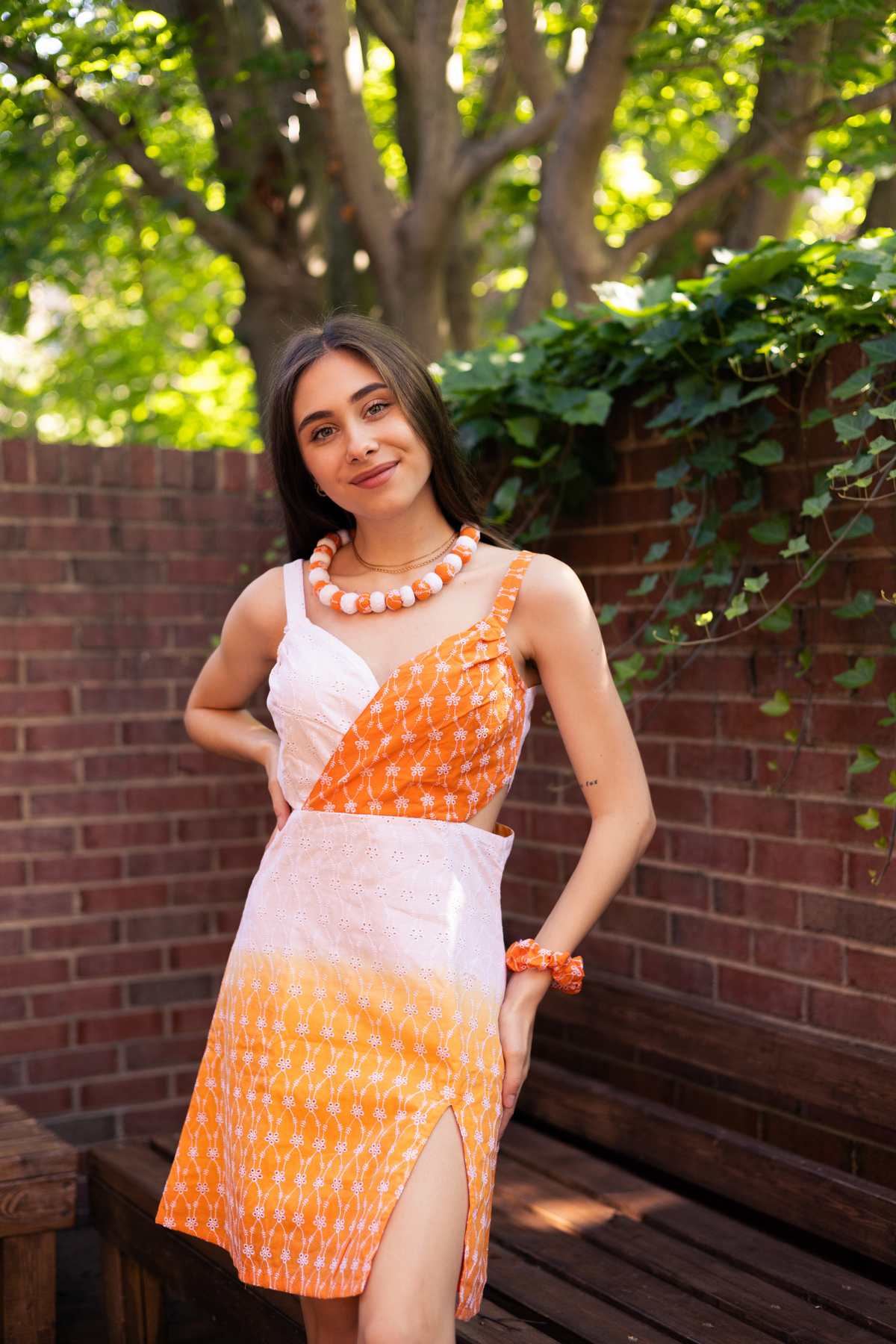 ombre gradient dress orange