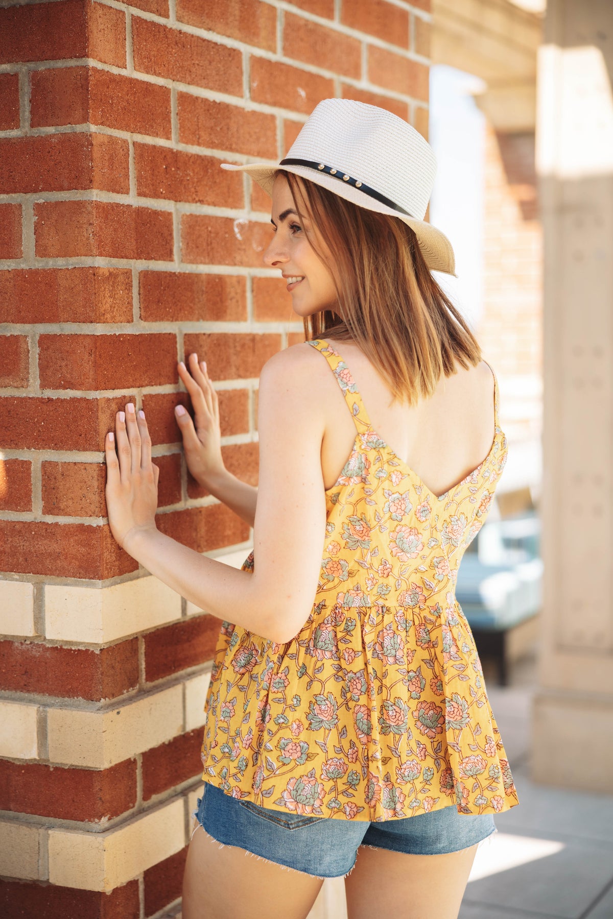 summer gather cotton top