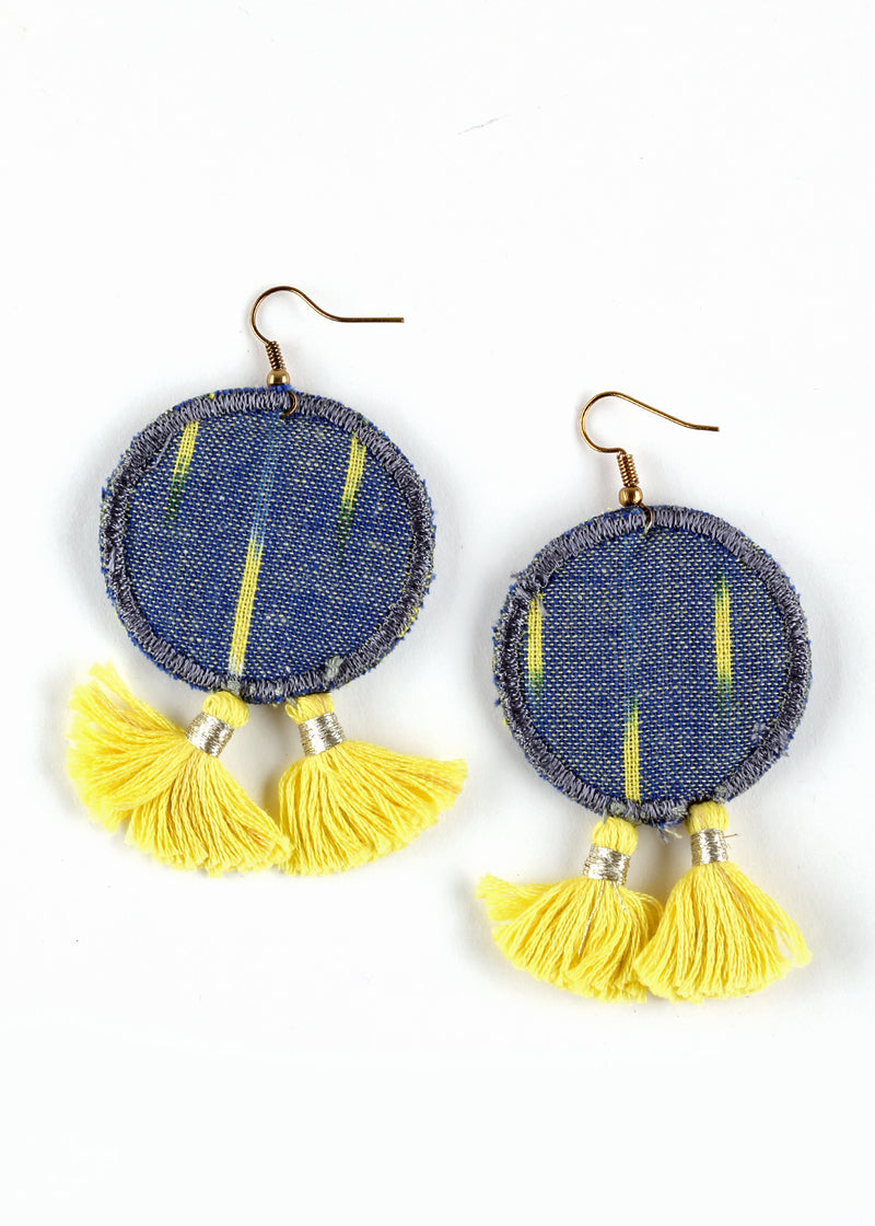 SUSTAINABLE FABRIC WASTE EARRINGS JEWELERY YELLOW