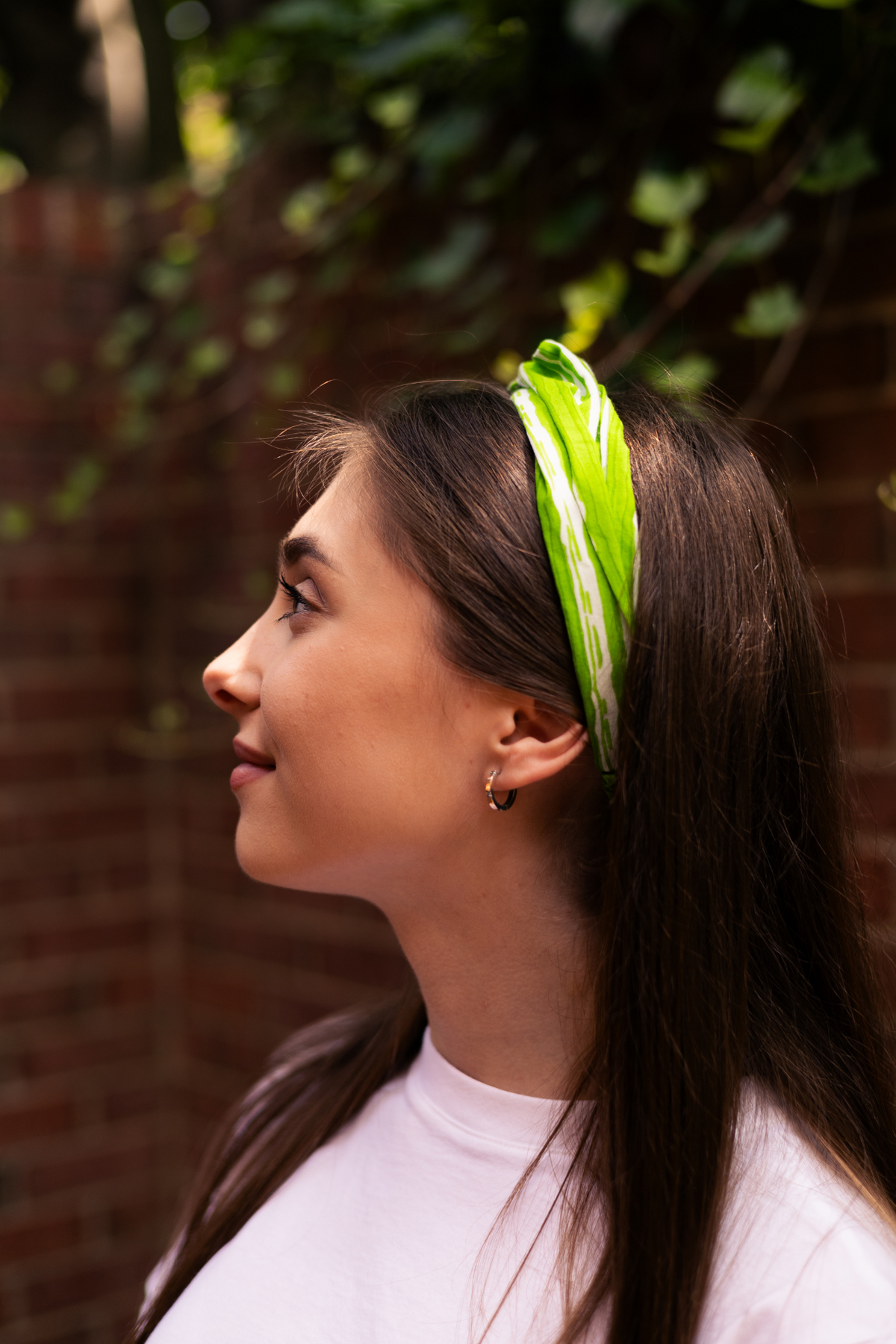 striped pattern knot headband in green