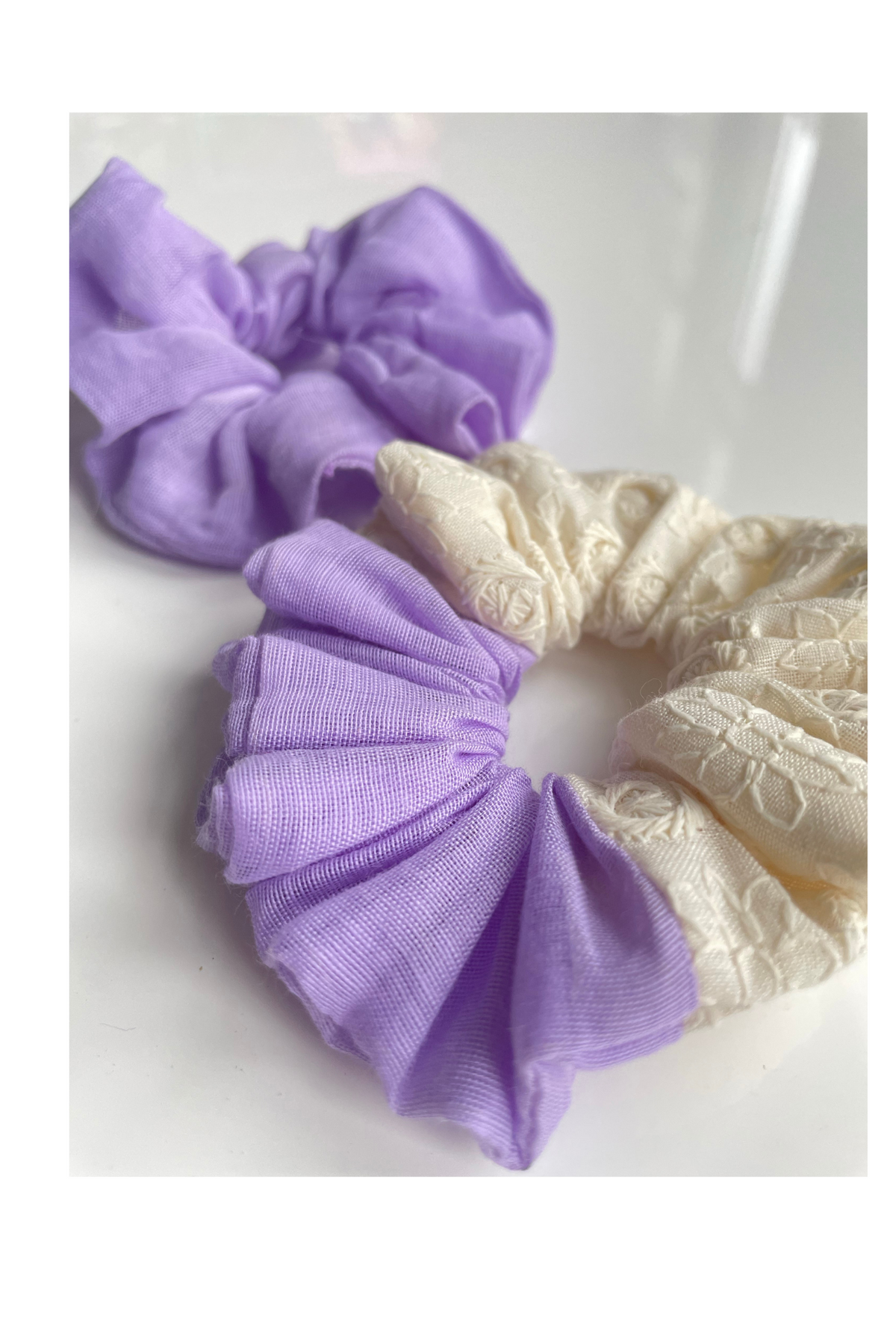 Lavender Hair Scrunchie - Set of 2